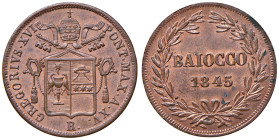 Gregorio XVI (1831-1846) Baiocco 1845 A. XV - Nomisma 529 CU (g 10,01)
FDC