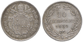 Gregorio XVI (1831-1846) Bologna - 10 Baiocchi 1839 A. IX - Nomisma 472 AG (g 2,67)
SPL+