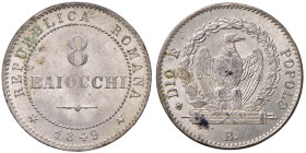Repubblica Romana (1848-1849) 8 Baiocchi 1849 - Nomisma 579 MI (g 3,99) Modeste macchie ma splendido esemplare
FDC