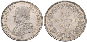 Pio IX (1846-1870) Bologna - Mezzo scudo 1856 A. X - Nomisma 433 AG (g 13,43) R Minimi graffietti
qSPL/SPL