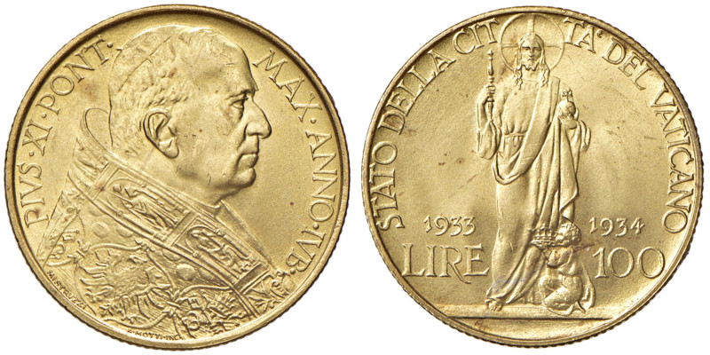 Pio XI (1929-1939) 100 Lire 1933-1934 Giubileo - Nomisma 695 AU (g 8,82)
qFDC