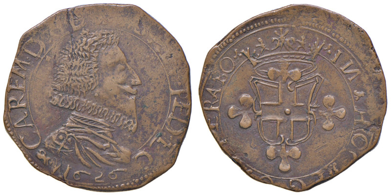 Carlo Emanuele I (1580-1630) 2 Fiorini 1626 - MIR 648a AE (g 8,76) Interessante ...