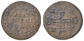 Vittorio Amedeo II (1713-1718) Soldo 1718 - MIR (nuova ed.) 997b MI (g 2,04) Di insolita conservazione per questo tipo di moneta
BB+
