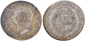Carlo Emanuele III (1730-1773) Mezzo scudo 1755 - Nomisma 159 AG (g 17,35) R Colpetti al bordo, graffi al D/
qBB