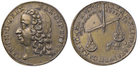 Carlo Emanuele III (1730-1773) Medaglia 1746 - UdS 6 CU (g 10,76) Minimi graffietti al R/ ma bellissimo esemplare, sottile rigatura obliqua al bordo d...