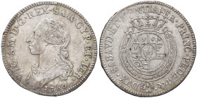 Vittorio Amedeo III (1773-1796) Mezzo scudo 1780 - Nomisma 334; MIR 988h AG (g 17,46)
BB