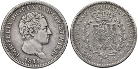 Carlo Felice (1821-1831) 2 Lire 1831 G - Nomisma 585 AG Lucidato
qBB