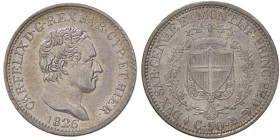Carlo Felice (1821-1831) 50 Centesimi 1826 T (P) - Nomisma 602 AG Minimi graffietti al D/
SPL+