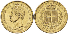 Carlo Alberto (1831-1849) 20 Lire 1842 T - Nomisma 656 AU R Lucidato al D/
BB/BB+