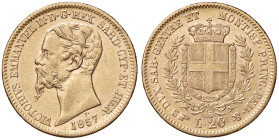 Vittorio Emanuele II (1849-1861) 20 Lire 1857 T - Nomisma 755 AU
BB+/qSPL