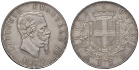 Vittorio Emanuele II (1861-1878) 5 Lire 1874 M - Nomisma 896 AG Graffio sulla guancia
FDC