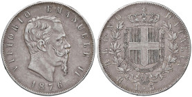 Vittorio Emanuele II (1861-1878) 5 Lire 1876 R - Nomisma 900 AG
qBB