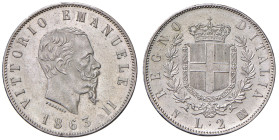 Vittorio Emanuele II (1861-1878) 2 Lire 1863 N Stemma - Nomisma 905 AG Minimo graffietto al D/ ma bellissimo esemplare
FDC