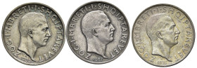 ALBANIA Zog (1928-1939) Franca 1935, 1937 (2) - AG Lotto di tre monete
BB+/qSPL