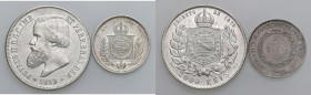 BRASILE 2.000 Reis 1889, 500 Reis 1862 - AG Lotto di due monete
SPL