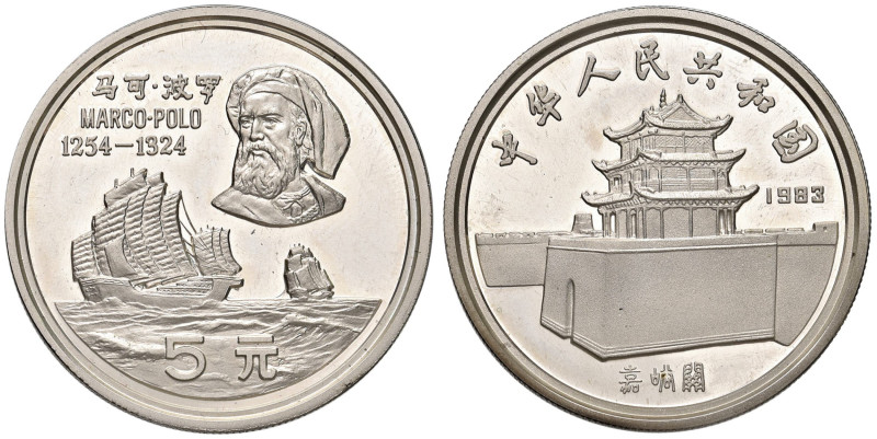 CINA Repubblica Popolare - 5 Yuan 1983 Marco Polo - AG (g 22,16)
FS