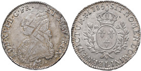 FRANCIA Luigi XVI (1774-1792) Ecu 1785 L Bayonne - KM 564.9 AG (g 29,14) Graffi di conio al D/. Bel metallo lucente
BB+