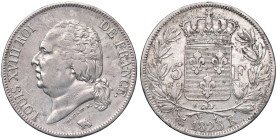 FRANCIA Luigi XVIII (1814-1824) 5 Franchi 1823 K - Gad. 614 AG (g 24,93)
qBB/BB