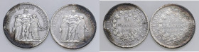 FRANCIA Luigi Filippo I (1830-1848) 5 Franchi 1848 A e 1849 BB - AG Lotto di due monete come da foto. Da esaminare
MB-BB