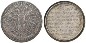 GERMANIA Augsburg Tallero 1638 - Dav. 5037 AG (g 13,72) Moneta a scatola. All’interno scritta e ritratto incisi.
BB+