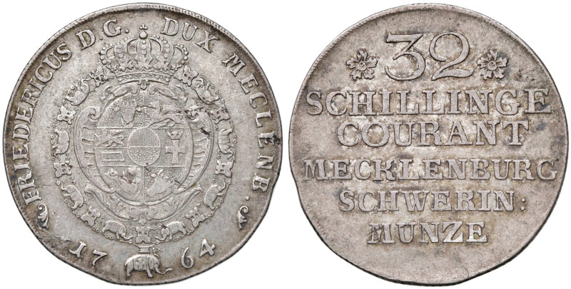 GERMANIA Mecklenburg-Schwerin - Friedrich II (1756-1785) 32 Schilling 1764 - KM ...