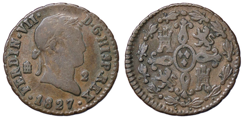 SPAGNA Fernando VII (1815-1833) 2 Maravedis 1827 Segovia - CU g (2,54)
BB