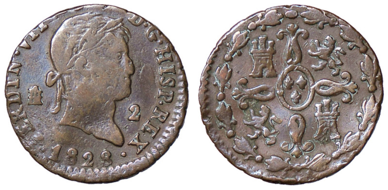 SPAGNA Fernando VII (1815-1833) 2 Maravedis 1828 Segovia - CU g (2,08)
BB