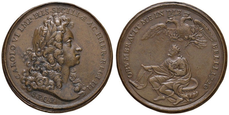 PALERMO Carlo VI (1720-1734) Medaglia 1720 Omaggio del Senato di Palermo a Carlo...