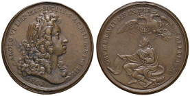 PALERMO Carlo VI (1720-1734) Medaglia 1720 Omaggio del Senato di Palermo a Carlo VI - Opus: A. Travani - Siciliano 94 AE (g 34,09 - Ø 43 mm) Colpetti ...