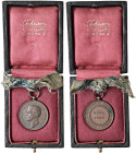ROMA Medaglia 1906 Congresso Nazionale Militari in congedo - AE (g 8,38 - Ø 25 mm) Minimo graffietto sulla guancia al D/. Con nastrino, in bellissimo ...