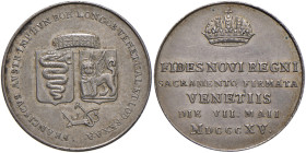 VENEZIA Francesco I (1815-1835) Medaglia 1815 Giuramento di fedeltà - Turricchia 6 AG (g 4,99 - Ø 23 mm) R Colpetti al bordo
BB