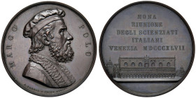 VENEZIA Medaglia 1847 Marco Polo, nona riunione degli scienziati italiani a Venezia - Opus: Fabris - AE (g 76,40 - Ø 56 mm)
qFDC