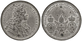 AUSTRIA Medaglia 1709 pace tra il Sacro Impero Romano, la Spagna e gli Stati Pontifici - Opus: P. H. Müller - Metallo bianco (g 17,05 - Ø 43 mm)
SPL...