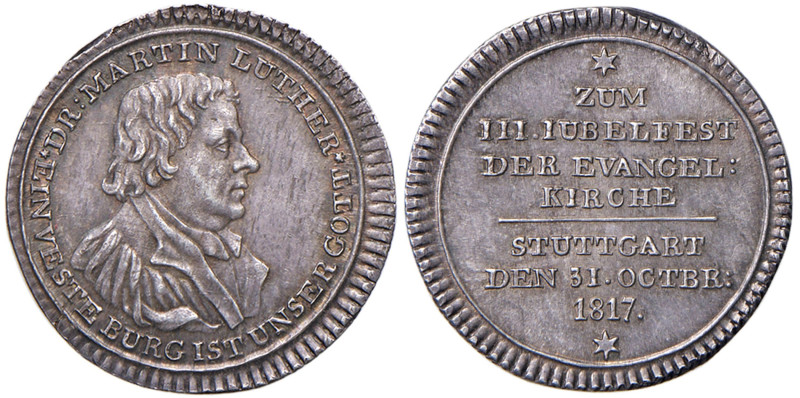 GERMANIA Medaglia 1817 3° centenario riforma protestante - AG (g 2,94 - Ø 21 mm)...