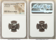 CAMPANIA. Neapolis. Ca. 330-270 BC. AR didrachm (17mm, 2h). NGC Fine. Ca. 300-275 BC. Head of nymph right, wearing thin headband and pendant earring; ...