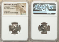 MACEDONIAN KINGDOM. Alexander III the Great (336-323 BC). AR drachm (18mm, 11h). NGC XF. Posthumous issue of Colophon, ca. 323-319 BC. Head of Heracle...