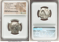 ATTICA. Athens. Ca. 440-404 BC. AR tetradrachm (25mm, 17.20 gm, 4h). NGC Choice AU S 5/5 - 5/5. Mid-mass coinage issue. Head of Athena right, wearing ...