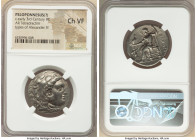 PELOPONNESUS(?). Ca. early 3rd century BC. AR tetradrachm (27mm, 5h). NGC Choice VF. Posthumous issue in the name and types of Alexander III the Great...