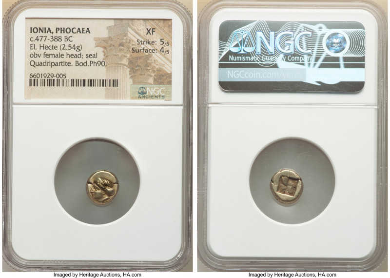 IONIA. Phocaea. Ca. 477-388 BC. EL sixth-stater or hecte (11mm, 2.54 gm). NGC XF...
