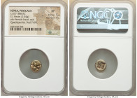 IONIA. Phocaea. Ca. 477-388 BC. EL sixth-stater or hecte (11mm, 2.54 gm). NGC XF 5/5 - 4/5. Head of young female left, wearing double taenia, hair con...