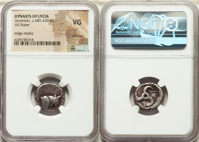 LYCIAN DYNASTS. Uncertain ruler. Ca. 480-430 BC. AR stater (19mm). NGC VG, scrat...