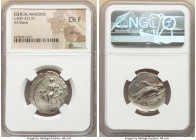 CILICIA. Nagidus. Ca. 400-333 BC. AR stater (26mm, 2h). NGC Choice Fine, flan flaw. Aphrodite, wearing turreted crown, seated left, phiale in right ha...