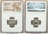 CILICIA. Soloi. Ca. 440-400 BC. AR stater (21mm, 10h). NGC VF, test cut, punch marks. Amazon, nude to waist, kneeling left, wearing pointed cap, bowca...