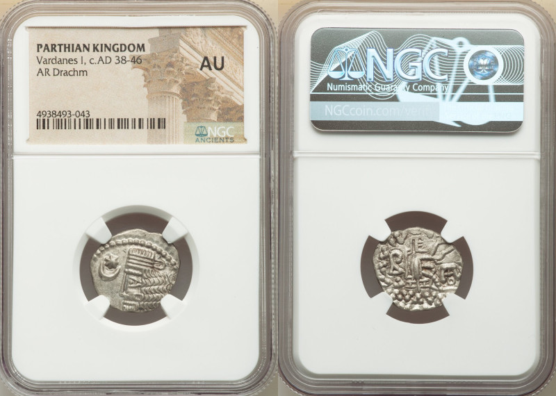 PARTHIAN KINGDOM. Vardanes I (ca. AD 38-46). AR drachm (18mm, 12h). NGC AU. Mith...