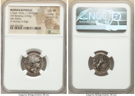 L. Flaminius Chilo (ca. 109-108 BC). AR denarius (19mm, 3.82 gm, 10h). NGC Choice VF 3/5 - 3/5. Rome. ROMA, head of Roma right, wearing pendant earrin...