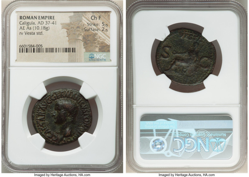 Gaius (Caligula) (AD 37-41). AE as (29mm, 10.18 gm, 7h). NGC Choice Fine 5/5 - 2...