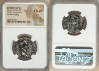 Nerva (AD 96-98). AR/AE fourée cistophorus (26mm, 6h). NGC Choice VF, core visible. Ancient forgery of uncertain mint in Asia Minor, AD 98. IMP NERVA ...