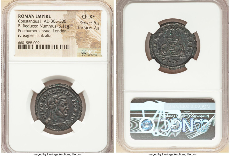 Divus Constantius I (AD 305-306). BI follis or nummus (25mm, 6.11 gm, 6h). NGC C...