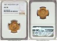 Republic gold 5 Pesos (Argentino) 1887 AU58 NGC, KM31, Fr-14. 

HID09801242017

© 2022 Heritage Auctions | All Rights Reserved