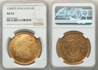Charles III gold 8 Escudos 1782 PTS-PR AU53 NGC, Potosi mint, KM59, Cal-831. 

HID09801242017

© 2022 Heritage Auctions | All Rights Reserved